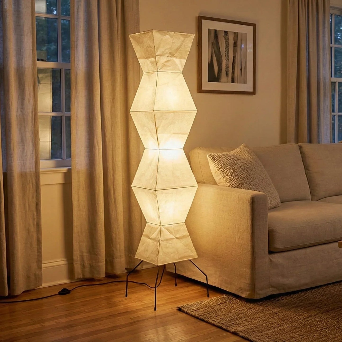 Akari Hourglass Shape UF4-L9 Floor Lamp