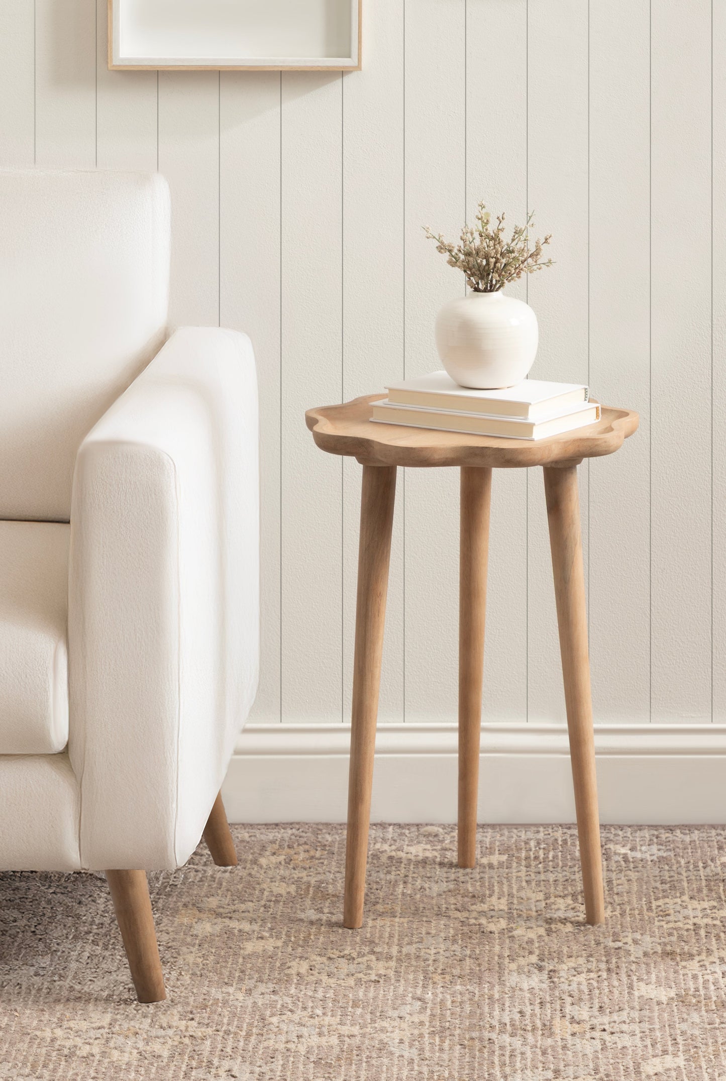 Alezar Scallop Wood Side Table