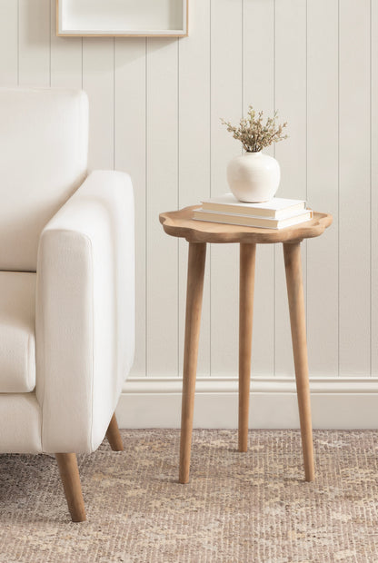 Alezar Scallop Wood Side Table