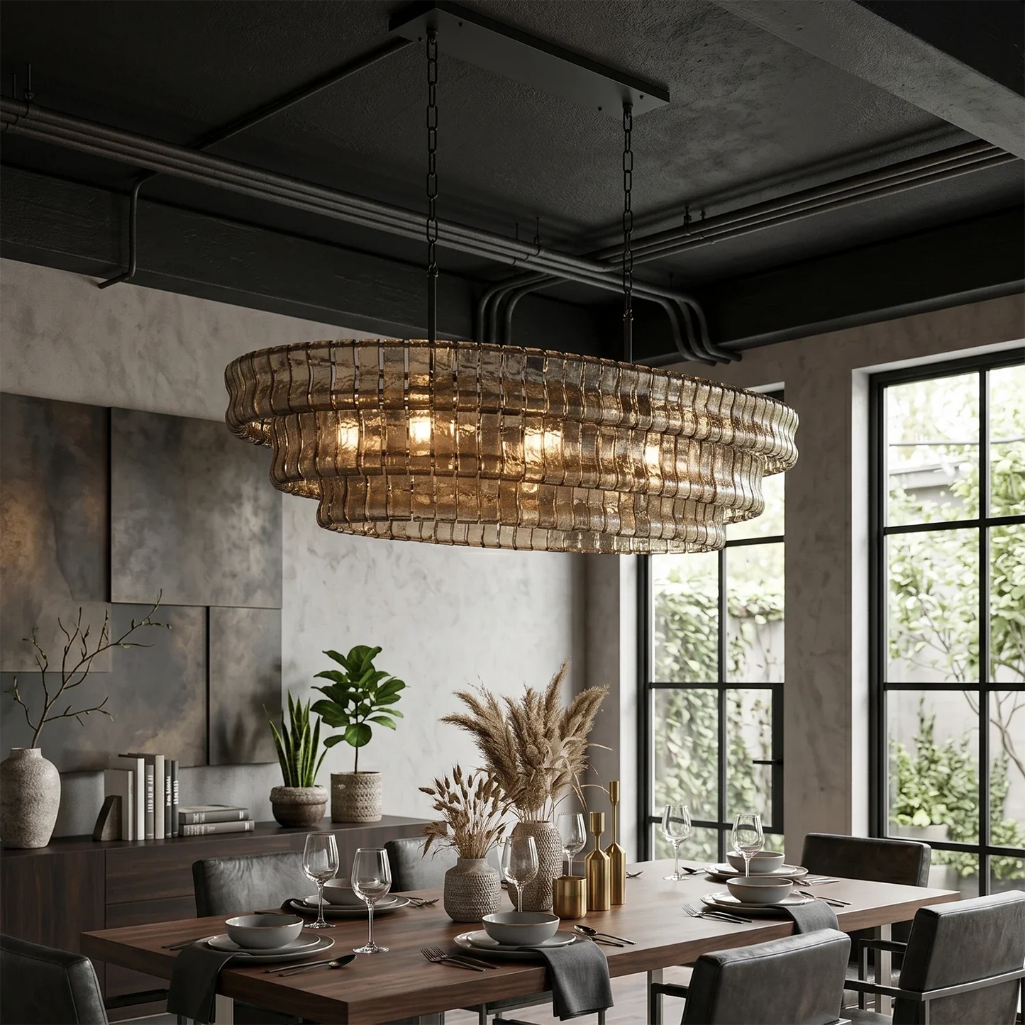 Glacii Ring Glass Chandelier