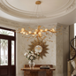 Golden Tree Branch Glass Flower Chandelier