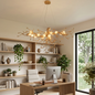 Golden Tree Branch Glass Flower Chandelier