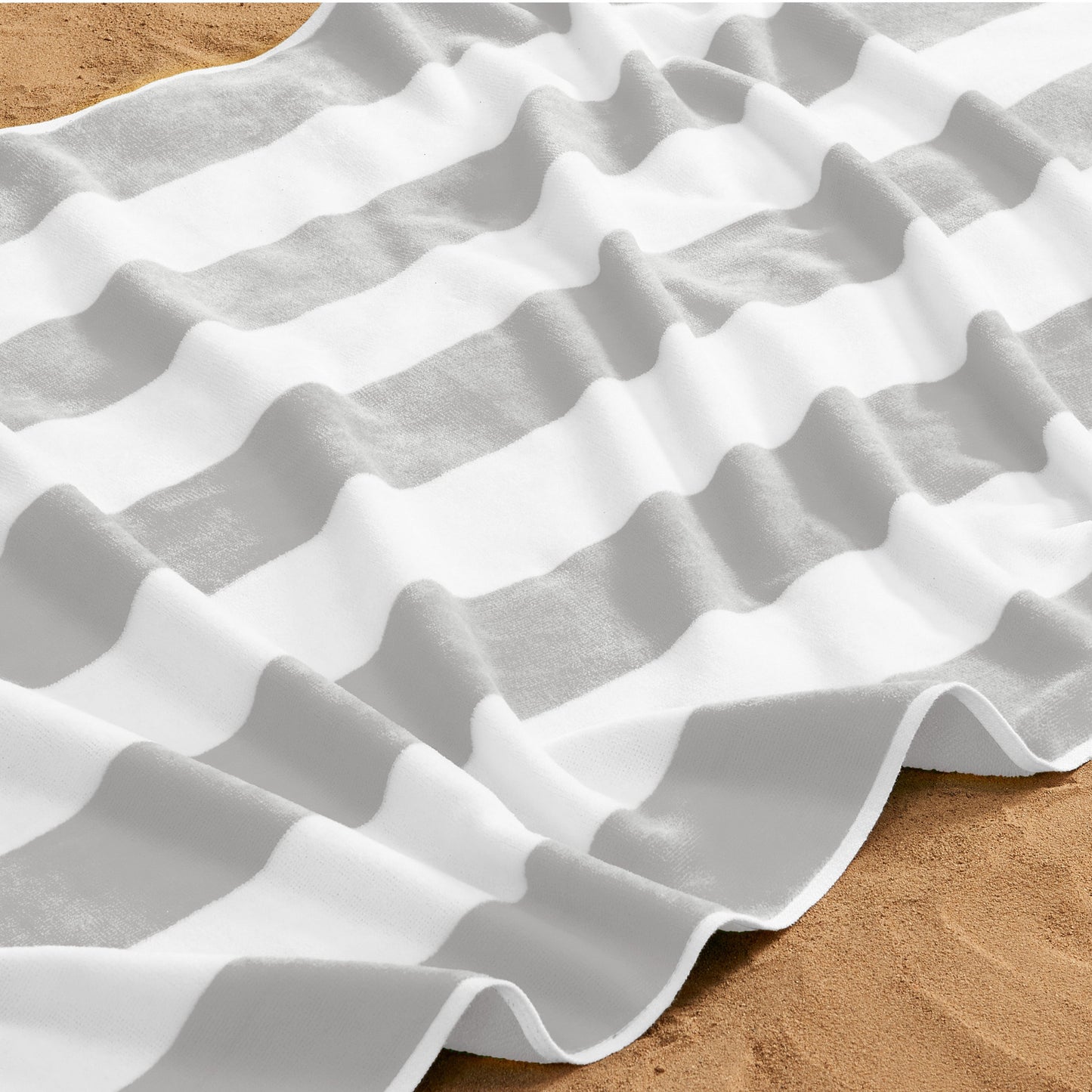 Cotton Velour Cabana Stripe Beach Towel - Novia Collection.