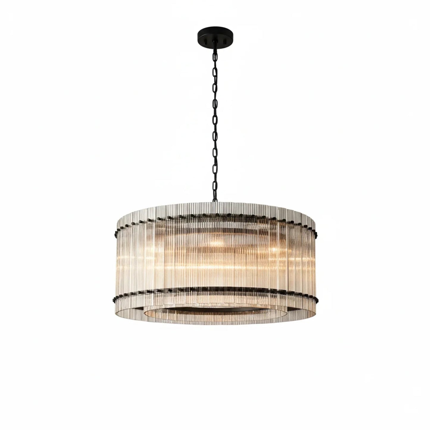 Grand Tiered Chandelier with Fluted Glass Rod