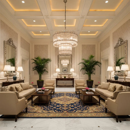 Grand Tiered Chandelier with Fluted Glass Rod