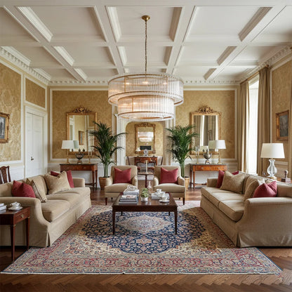 Grand Tiered Chandelier with Fluted Glass Rod