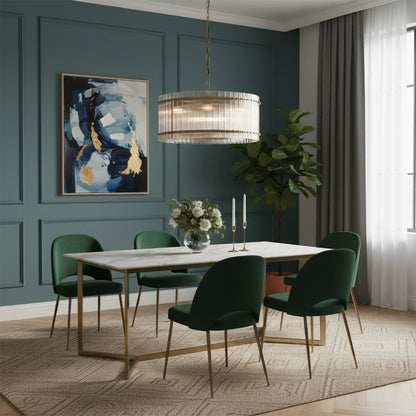 Grand Tiered Chandelier with Fluted Glass Rod