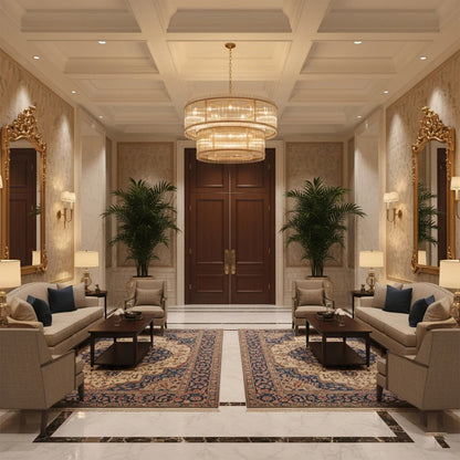Grand Tiered Chandelier with Fluted Glass Rod