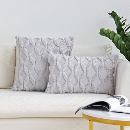 Pack of 2 bundle One 18"x18" with a matching color of one 12"x20" Square and rectangle combo set throw pillow covers with inserts