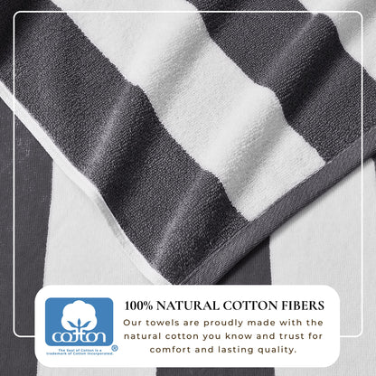 Cotton Velour Cabana Stripe Beach Towel - Novia Collection.