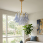 Hand-blown Wave Point Murano Glass Chandelier