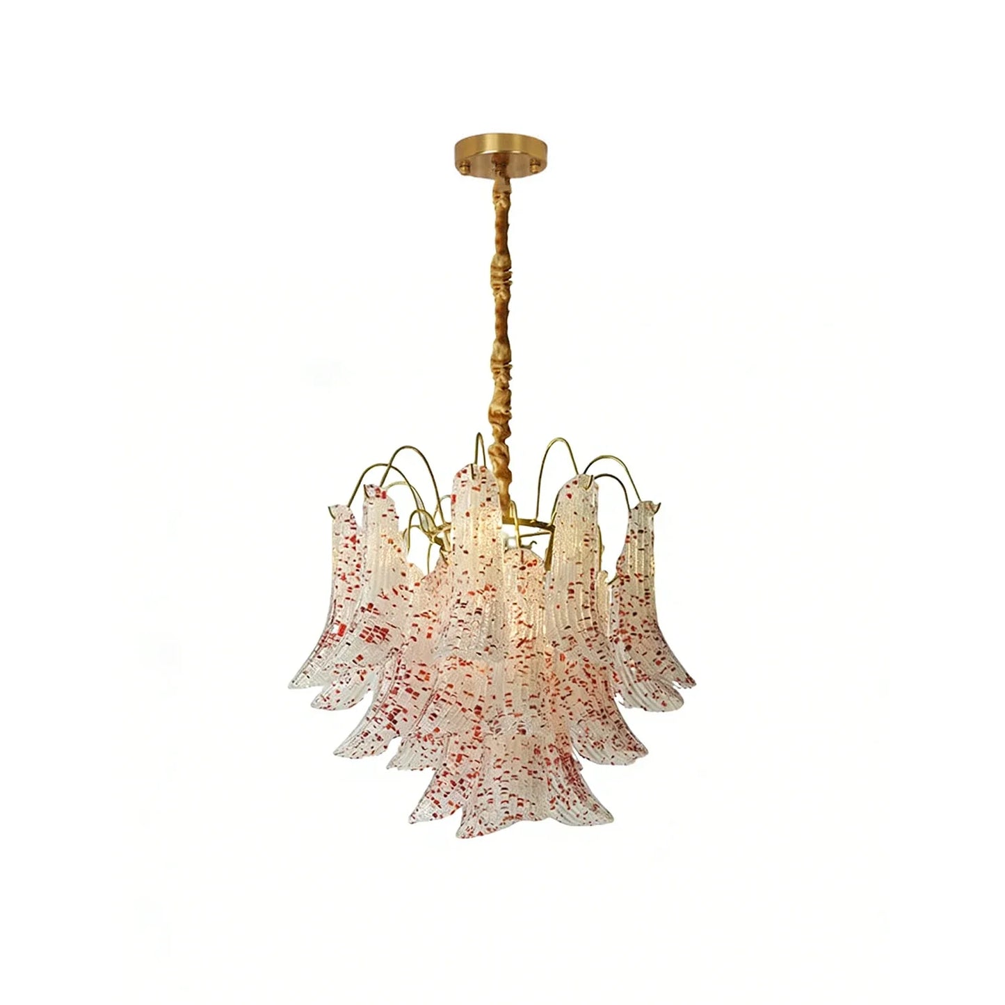 Hand-blown Wave Point Murano Glass Chandelier