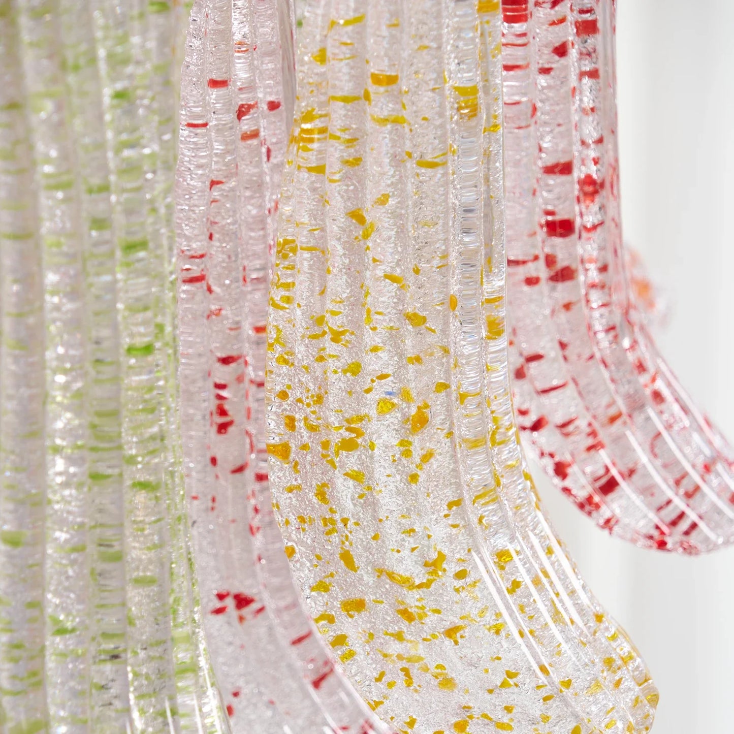 Hand-blown Wave Point Murano Glass Chandelier