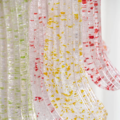 Hand-blown Wave Point Murano Glass Chandelier