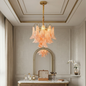 Hand-blown Wave Point Murano Glass Chandelier