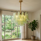 Hand-blown Wave Point Murano Glass Chandelier