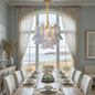 Hand-blown Wave Point Murano Glass Chandelier