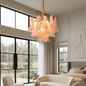 Hand-blown Wave Point Murano Glass Chandelier