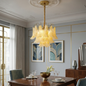 Hand-blown Wave Point Murano Glass Chandelier