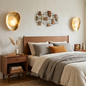 Hand-Crafted Hammered Metal Lotus Leaf Wall Sconce