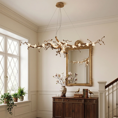 Handcrafted Sculptural Floral Branch Chandelier