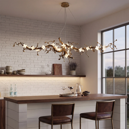 Handcrafted Sculptural Floral Branch Chandelier
