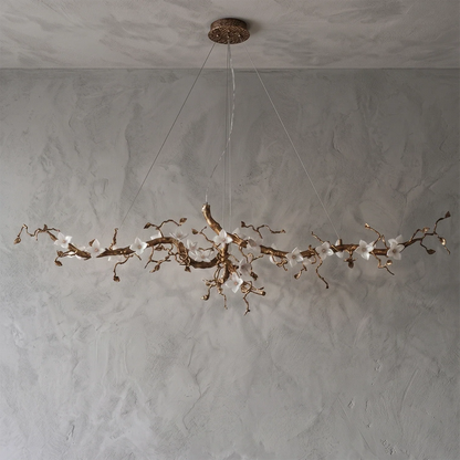Handcrafted Sculptural Floral Branch Chandelier