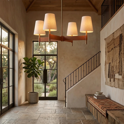 Bramley Leather & Copper Chandelier