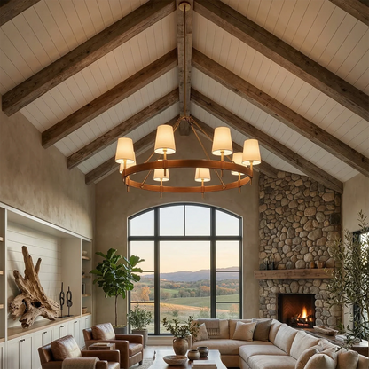 Bramley Leather & Copper Chandelier