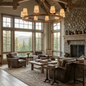 Bramley Leather & Copper Chandelier