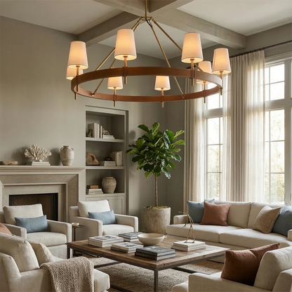 Bramley Leather & Copper Chandelier