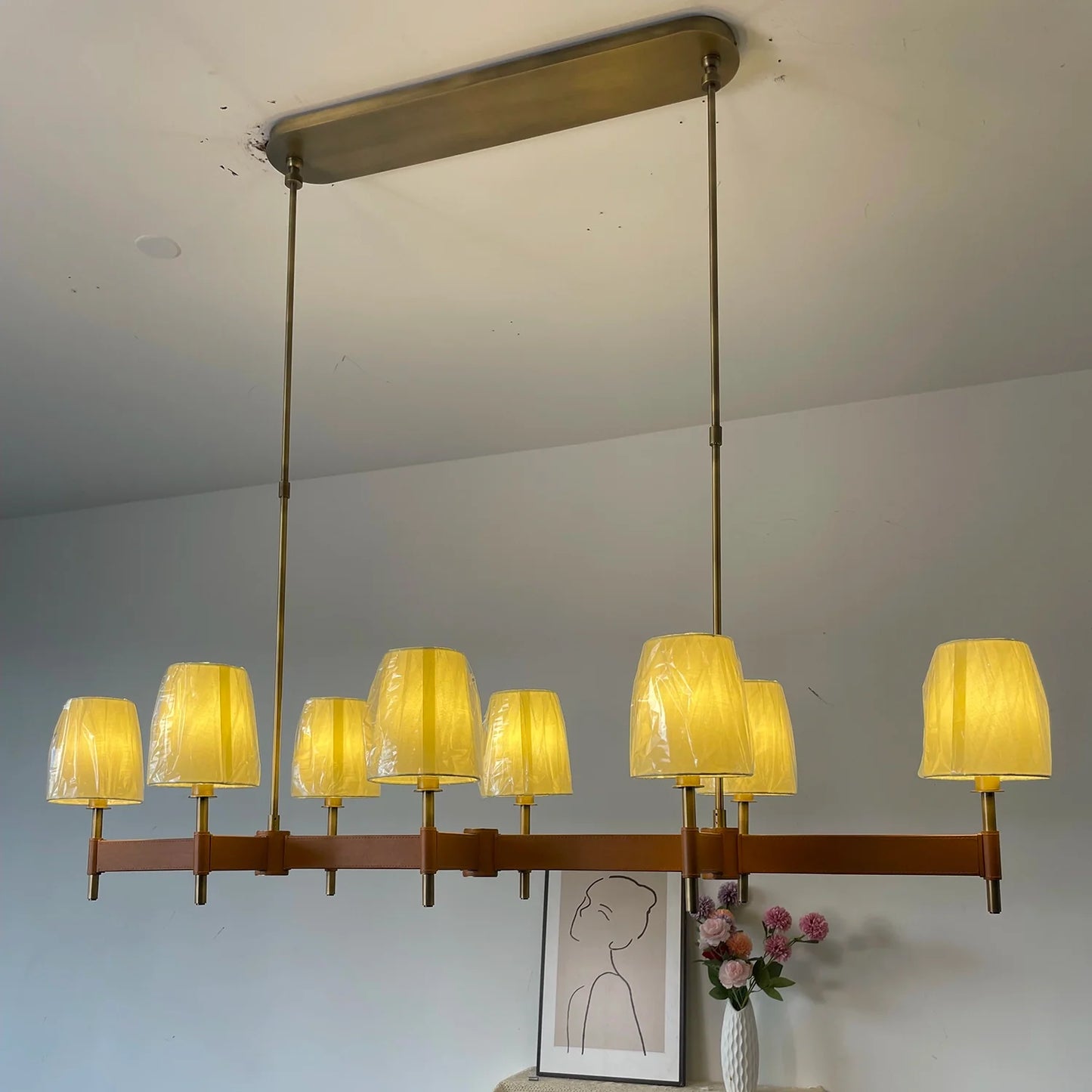 Bramley Leather & Copper Chandelier