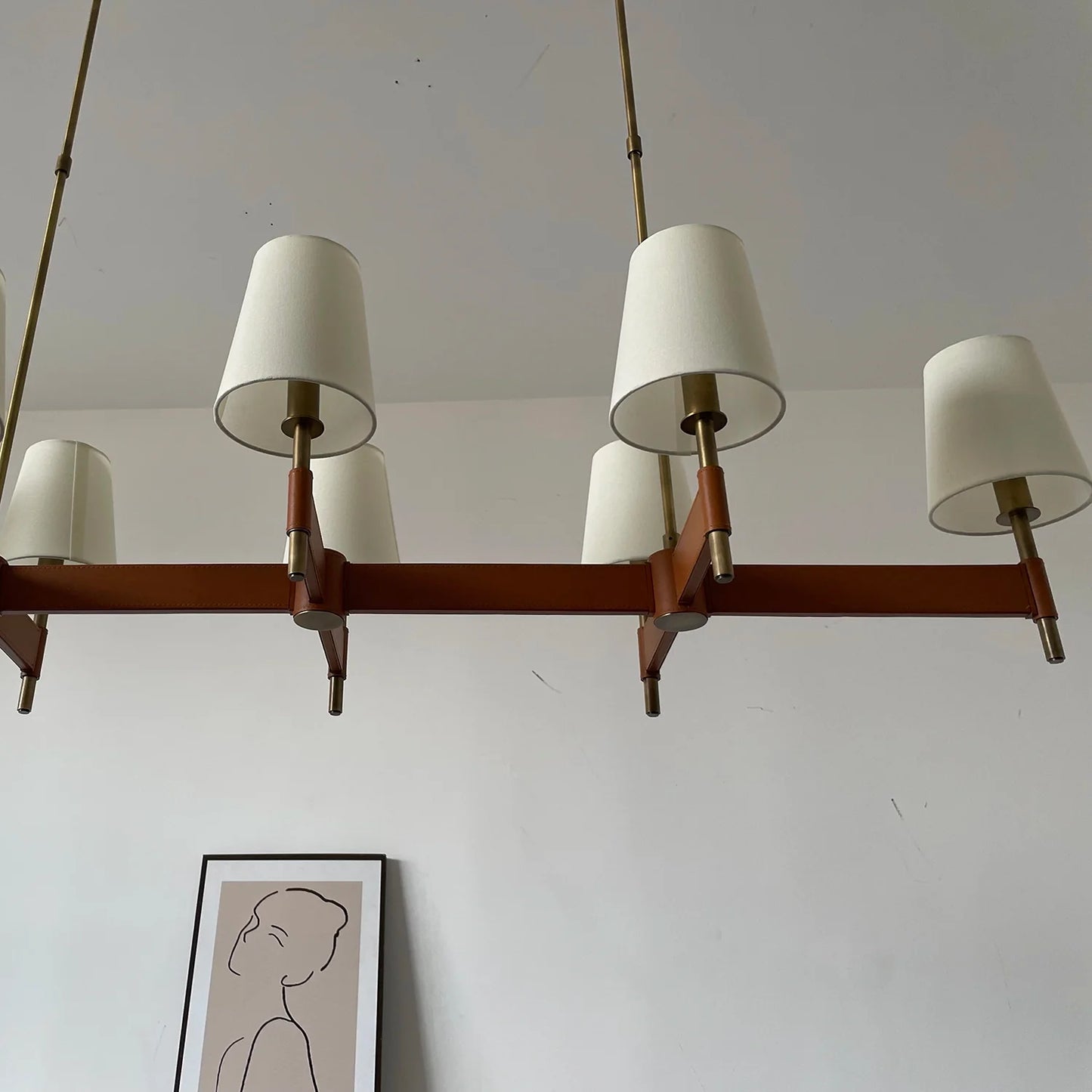 Bramley Leather & Copper Chandelier