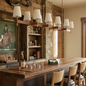 Bramley Leather & Copper Chandelier