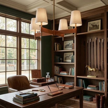 Bramley Leather & Copper Chandelier