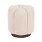 Lucida Round Tufted Ottoman Fabric and Wood