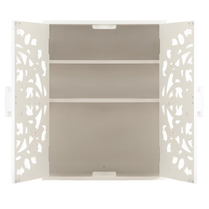Saanvi Carved Wood Wall Cabinet