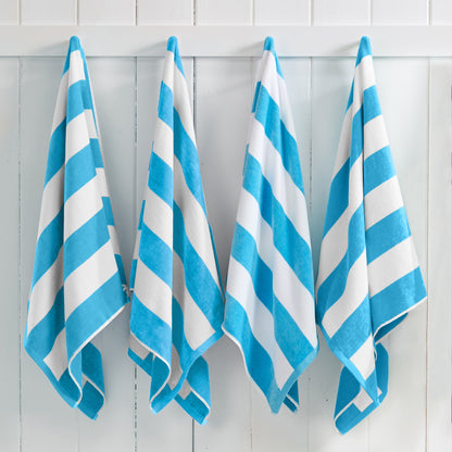 Cotton Velour Cabana Stripe Beach Towel - Novia Collection.