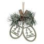 Wooden Snowshoe Floral Ornament -
