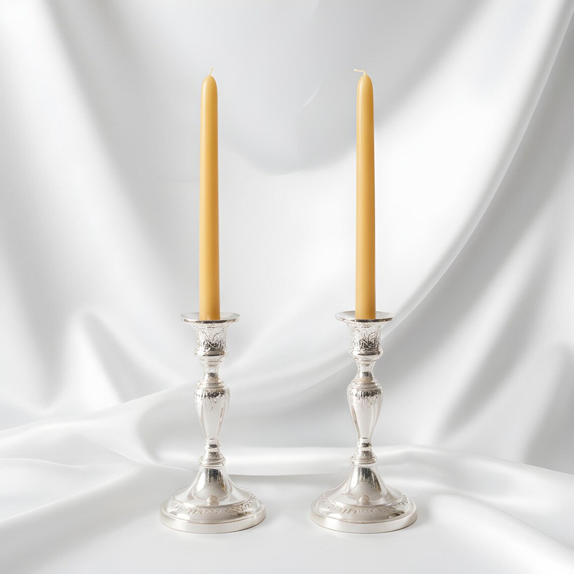 Slim Minimalist Beeswax Taper Candles 8 Inch Tall