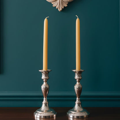 Slim Minimalist Beeswax Taper Candles 8 Inch Tall