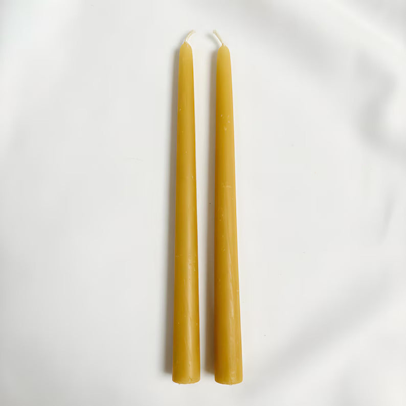 Sunlit Beeswax Tapers 9 Inch Candles