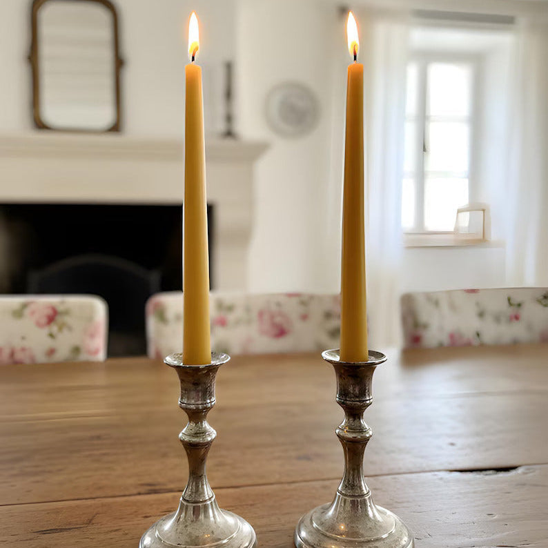 Sunlit Beeswax Tapers 9 Inch Candles