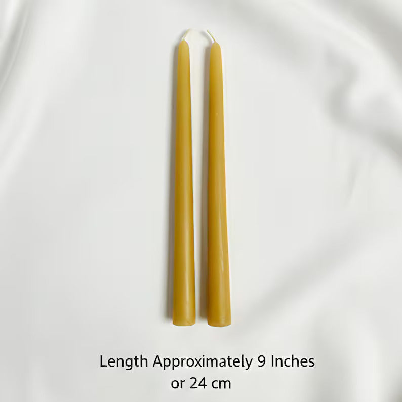 Sunlit Beeswax Tapers 9 Inch Candles