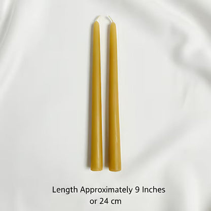 Sunlit Beeswax Tapers 9 Inch Candles