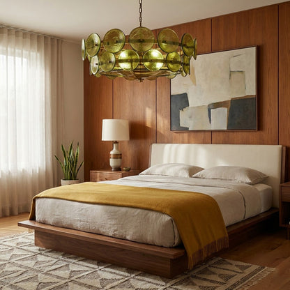 Italian Murano Style Glass Disc Chandelier