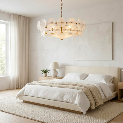 Italian Murano Style Glass Disc Chandelier