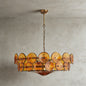 Italian Murano Style Glass Disc Chandelier