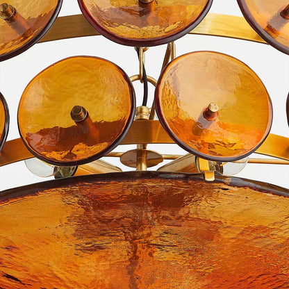 Italian Murano Style Glass Disc Chandelier