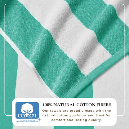 Cotton Velour Cabana Stripe Beach Towel - Novia Collection.